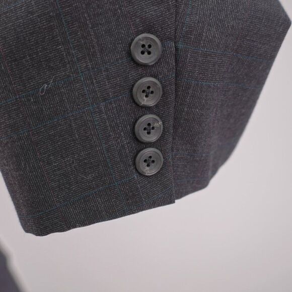 Vintage Hickey Freeman Wool Gray Check 2 Piece Suit 44R 38 / 32 High Rise Pleate - Picture 6 of 16